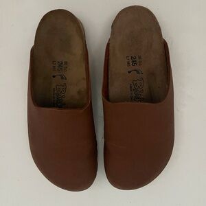 Birkenstock Birki's Clogs Women's 7 Brown Leather Cork Footbed Slip-On Shoes